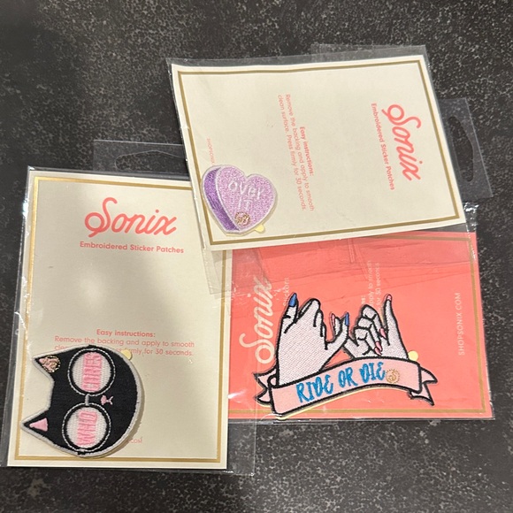 Sonix Fun Embroidered Patch Trio - Picture 1 of 1